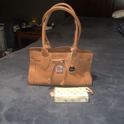Donney & Bourke Leather Shoulder Bag  And Wallet Autentic Brown Good 👍  
