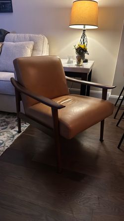 West Elm Mid-Century Modern Leather Accent Chair