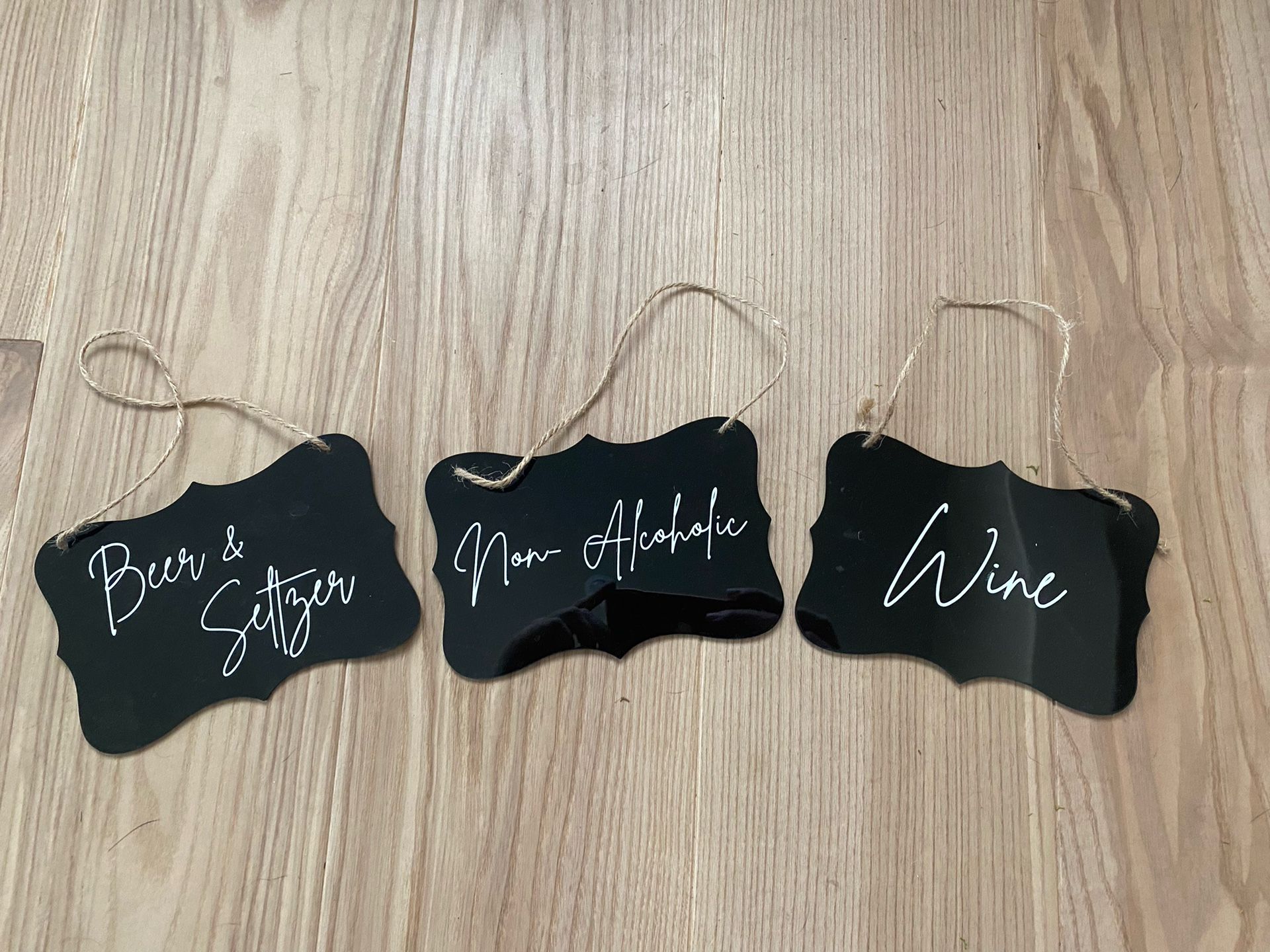 3 wedding beverage signs