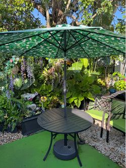 Patio Table with 2 chairs-covers-Base- Umbrella