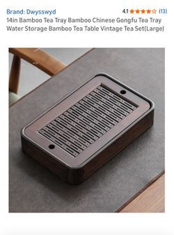 14 Inch Bamboo Tea Tray Chinese Gongfu Tea Tray NEW