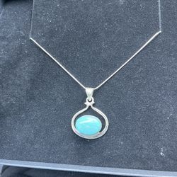 Silver And Turquoise Necklace 