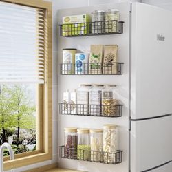 4 Pcs Magnetic Refrigerator Storage Baskets 