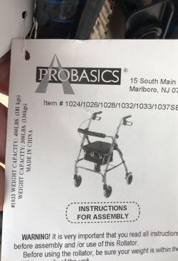 NEW!!! 300lbs ProBASICS WALKER BENCH