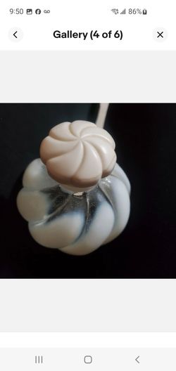 Fenton opalescent white melon swirl perfume bottle