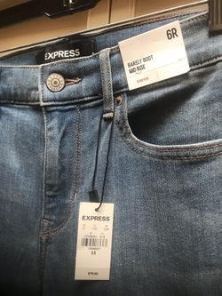 Express women’s jeans size 6 R stretch barely boot mid rise