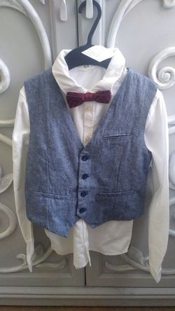H&M Boys Vest shirt and bow tie