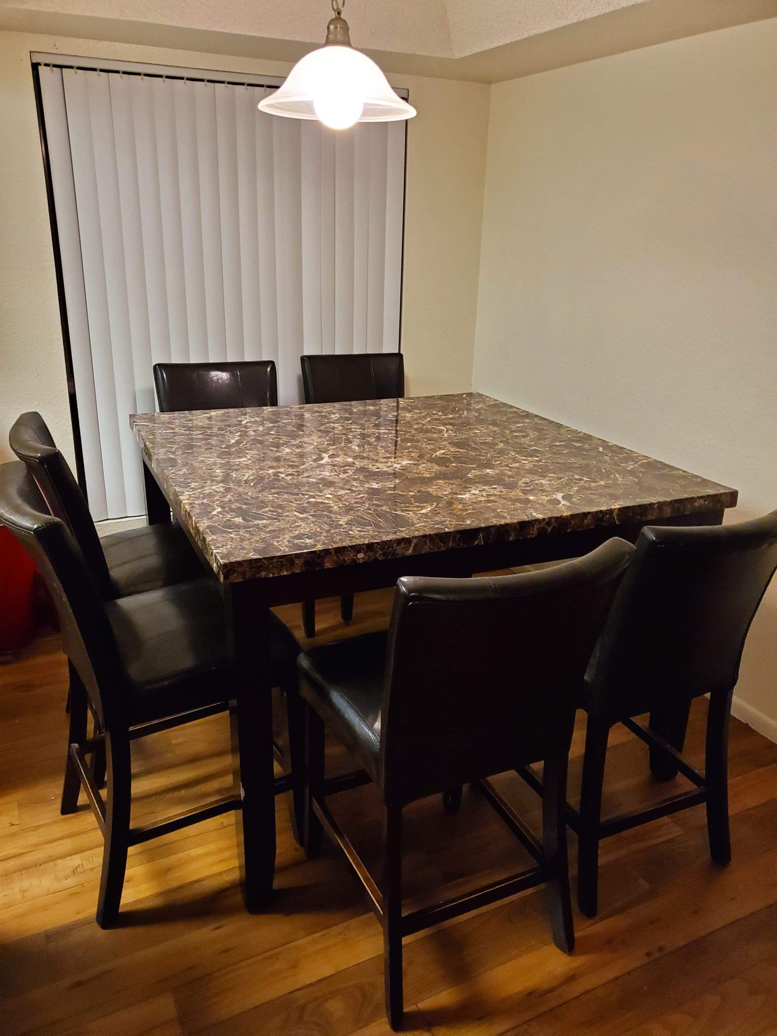Marble dinning table with living room set