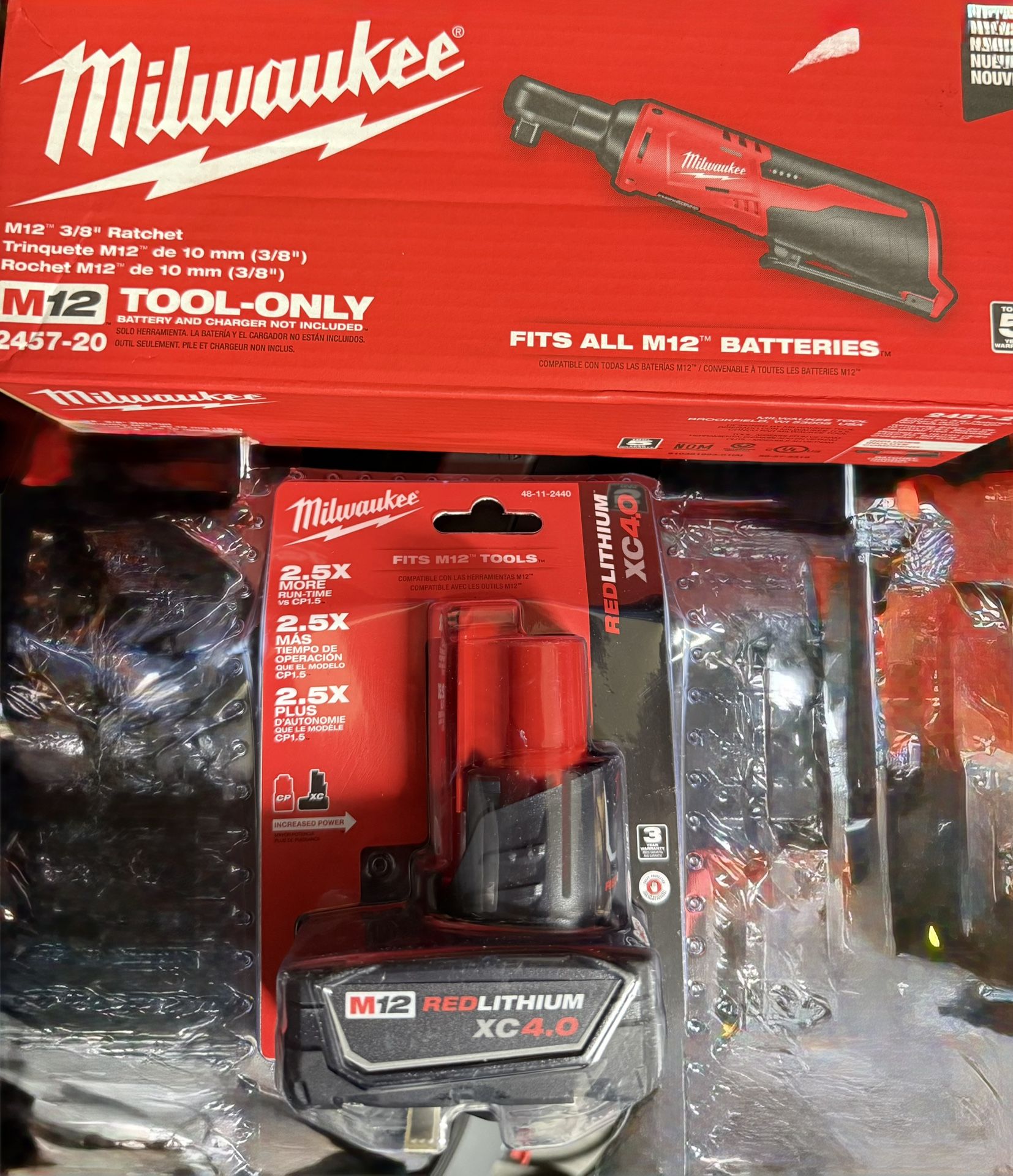 M12 3/8” Ratchet With 4.0 Battery