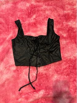 Leather crop top size L