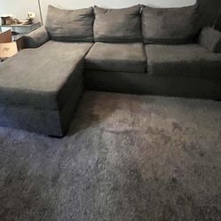 Dark Gray couch With Chaise Lounge 