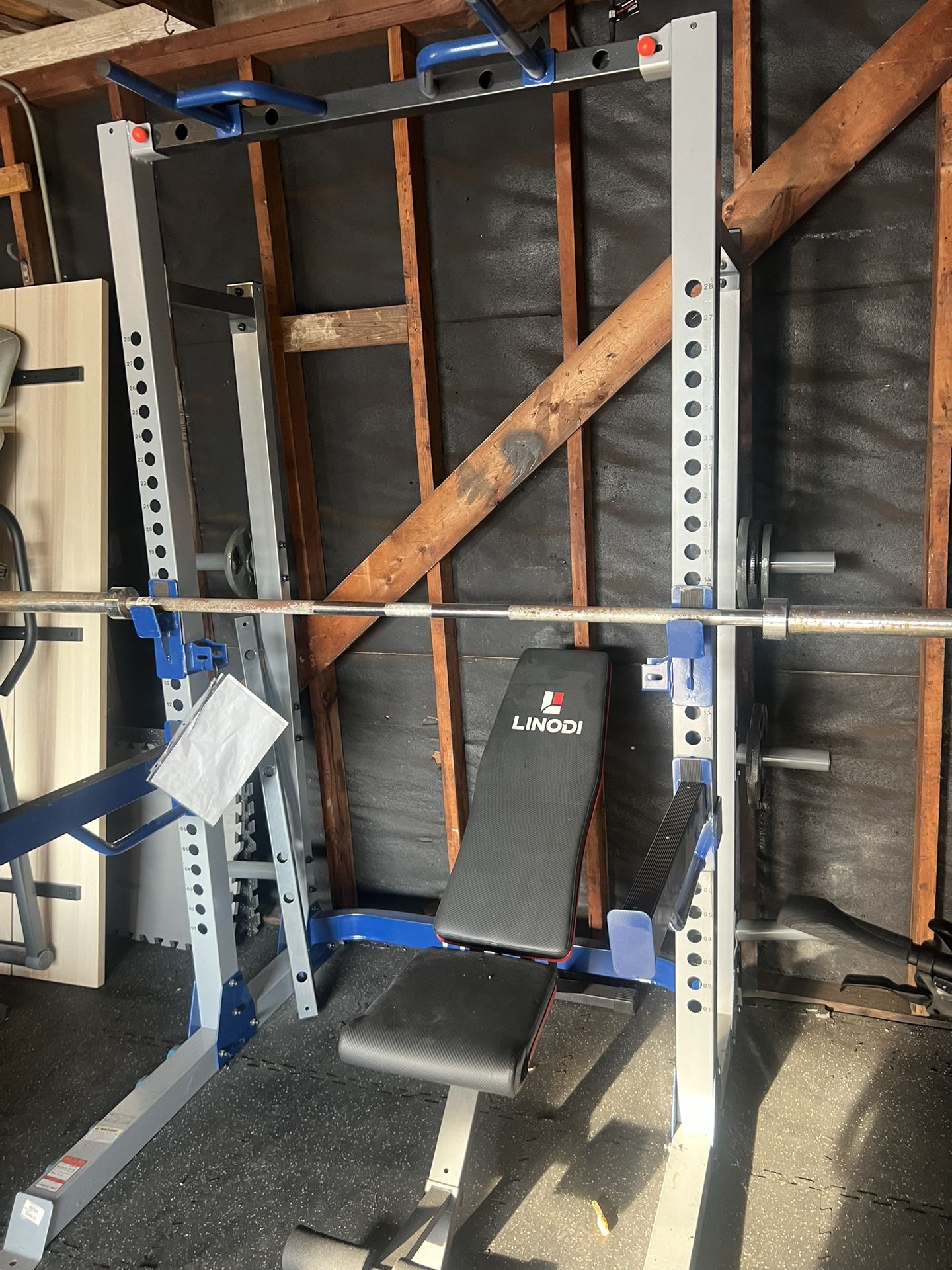 Weight Lifting Rack With Bar And Bench