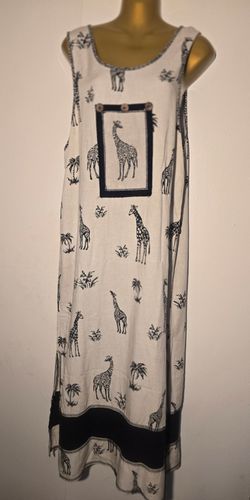 Vintage 90s Nina Piccalino Giraffe Print Jumper Dress | Made in USA | Size 8 / S
