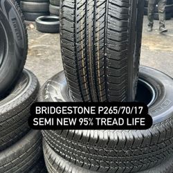 SET OF FOUR TIRES BRIDGESTONE 265/70/17 