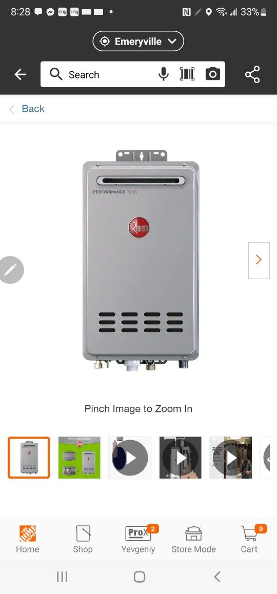 RheemPerformance Plus GPM Natural Gas Outdoor Tankless Water