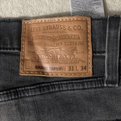 Levi’s Skinny Taper Jeans 31x34 Gray 