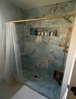 Gold shower rod