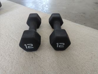 12 lb Dumbbells (Set of 2) - Black, Neoprene Coasted