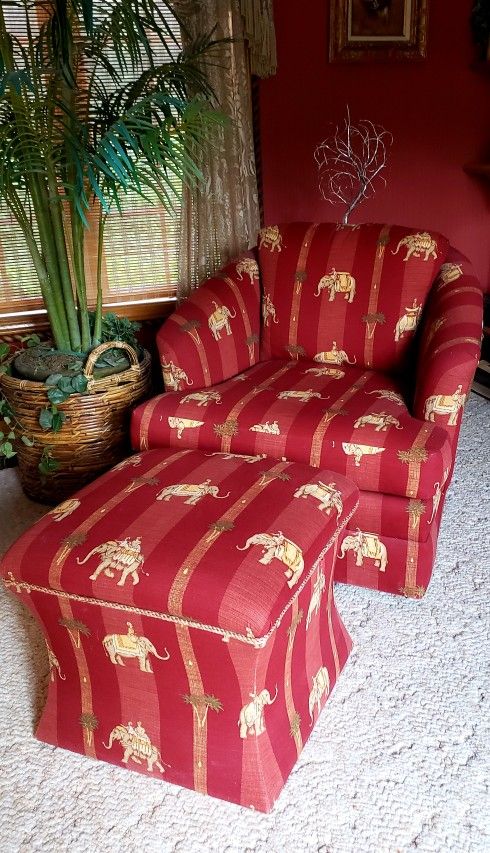 Exotic Living Room Club Chair & Ottoman