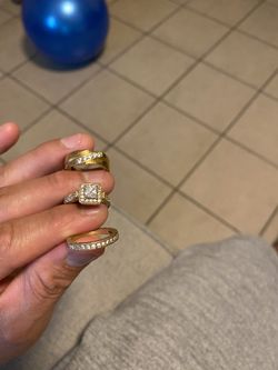 Gold plated wedding rings $$28