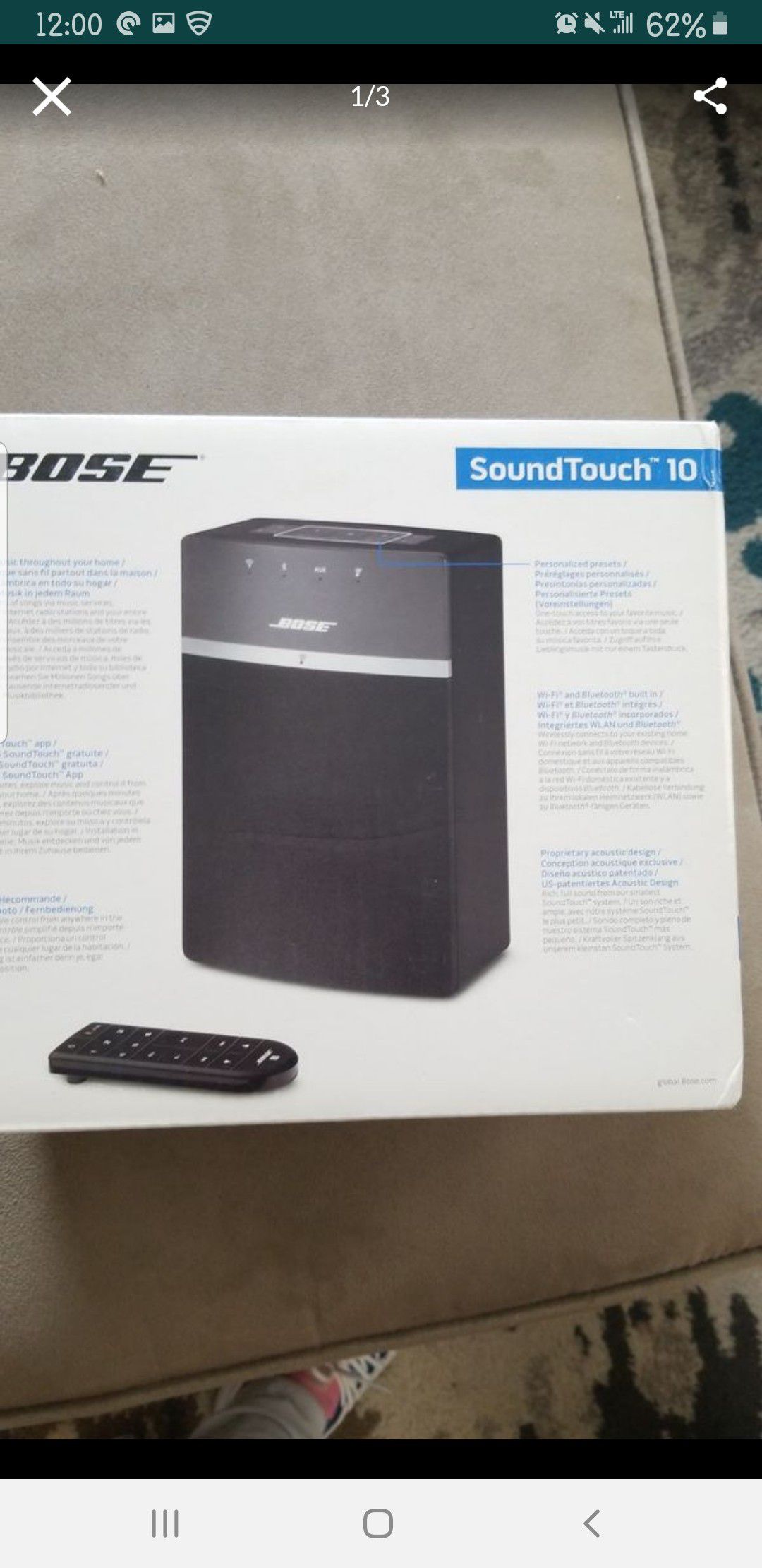 Bose soundtouch 10wireless music system