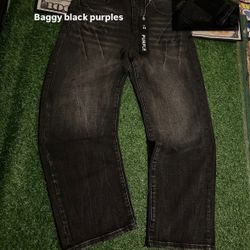 Baggy Black Purple Jeans