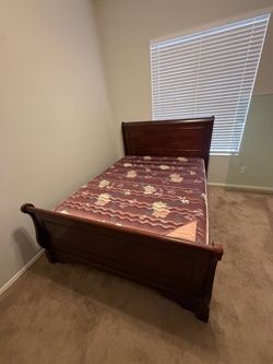 Queen Bed Frame with Mattress