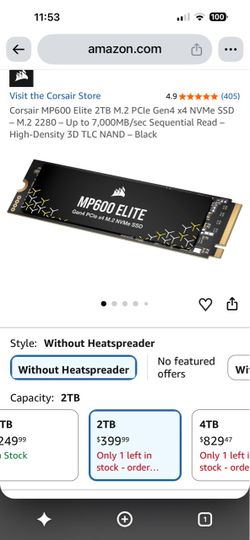 Corsair MP600 Elite 2TB M.2 NVMe SSD