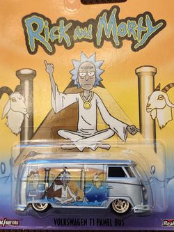 Hot Wheels VW bus and  Rick and Morty Vans