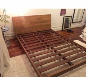 CB2 “Dondra” Queen Platform Bed — Solid Teak Wood — Retail $899