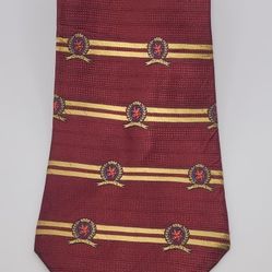 58x4 Tommy Hilfiger Retro Necktie With Preppy Seal Pattern