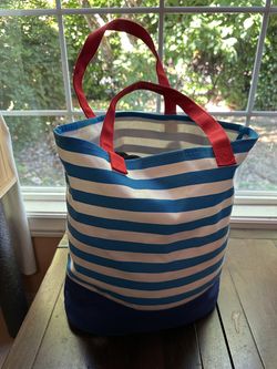 Barnes & Noble Blue/White Striped Tote