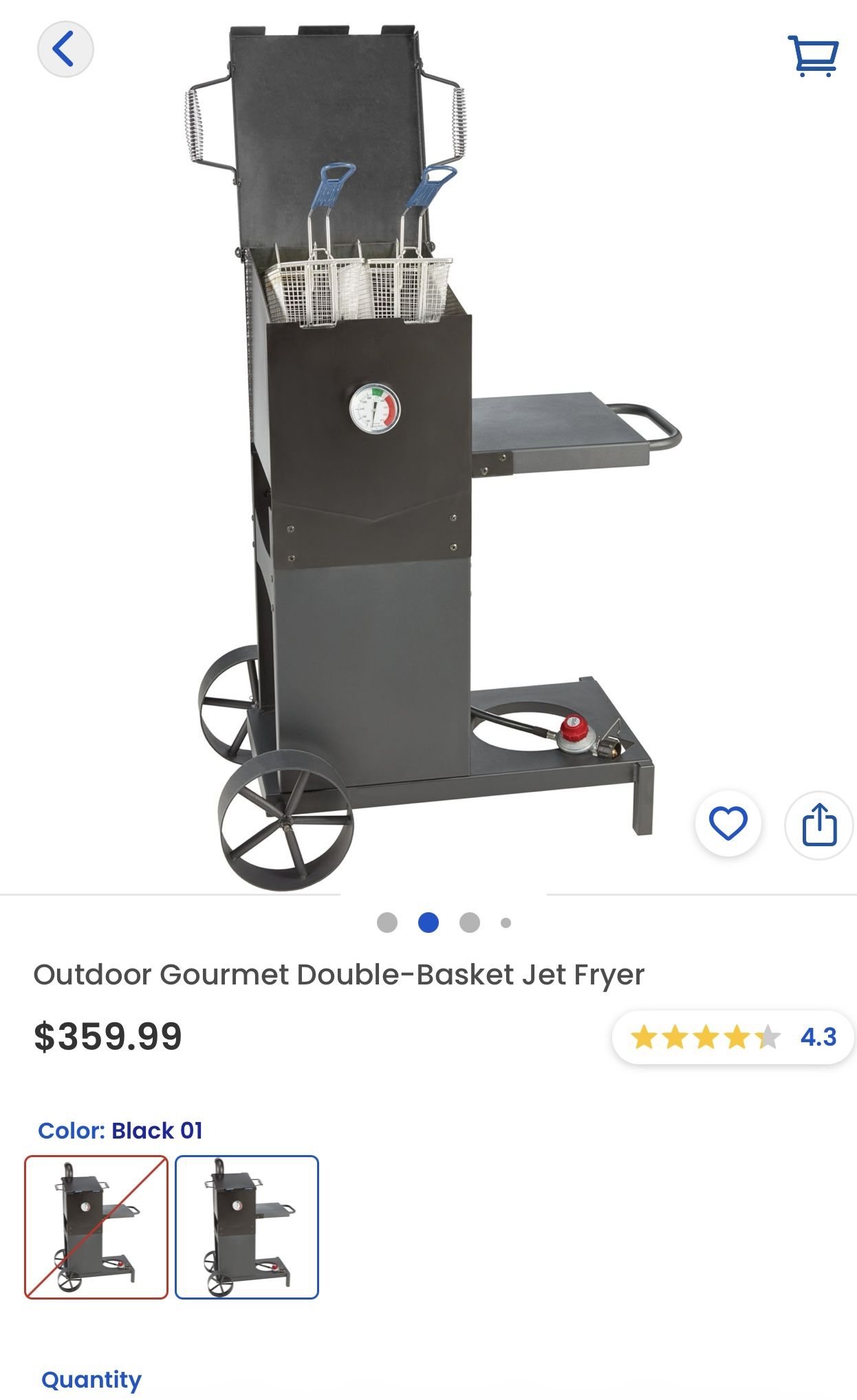 Outdoor Gourmet Double Basket Fryer