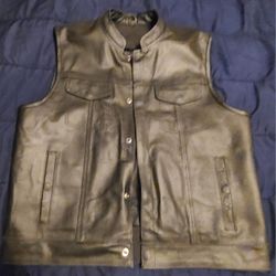 USA Leather Men's Motorcycle Vest