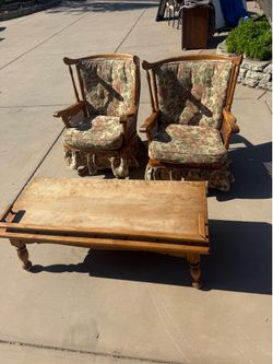 Rocking chairs and coffee table