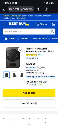 Alpine PWE-S8 subwoofer
