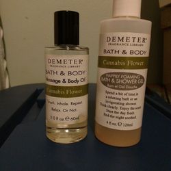 Demeter Cannabis Flower Massage Body Oil and Bath Shower Gel