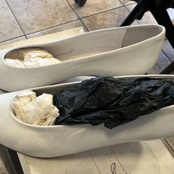 Hermitage White Leather High Heels Made In Italy Size 35 1/2