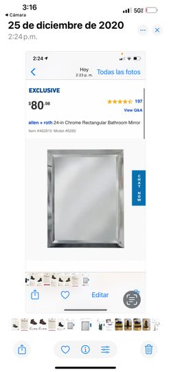 RECTANGULAR CROME MIRROR NEW 60