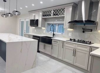 White beige kitchen cabinets on sale