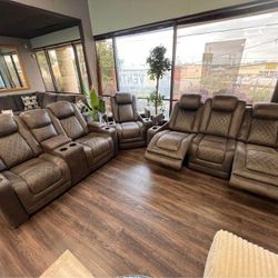 New 🐞🐞$20 Down Payment Finance ▪️▪️Hyllmont Gray Power 3 Piece Living Room Set ( Sofa & Loveseat & Recliner ) 