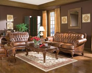 2pc Genuine Leather Sofa and Loveseat @Elegant Furniture
