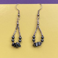 Hematite Dangle Drop Earrings