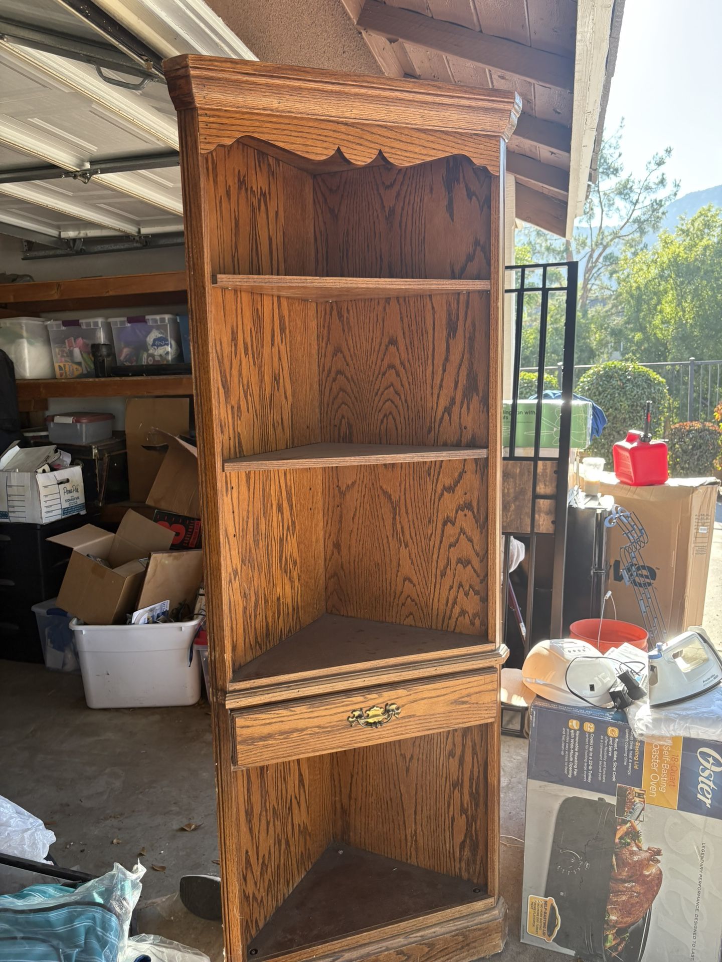 oak corner shelf 