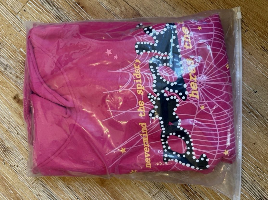 Brand New Pink Spider Hoodie Size L
