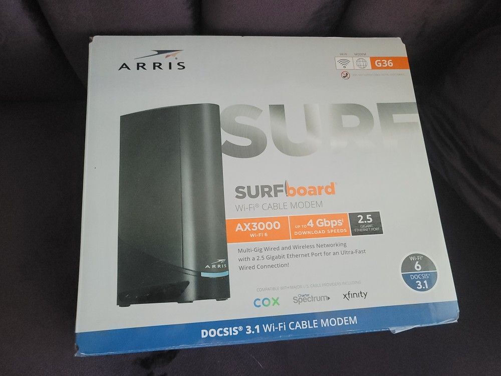 Arris G36 Surfboard Wi-Fi 6 Cable Modem and AX3000 Router Combo