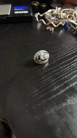 Unique sterling black onyx broach