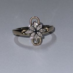 Women’s Diamond Ring – 14K Gold Over Sterling Silver – Size 7
