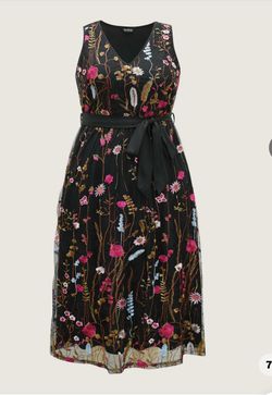 Bloomchic Floral Embroidered Midi Dress