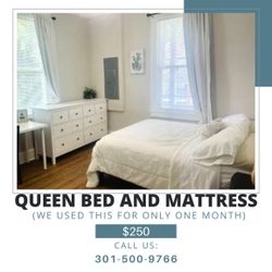 Queen Bed With Mattress & Bedframe
